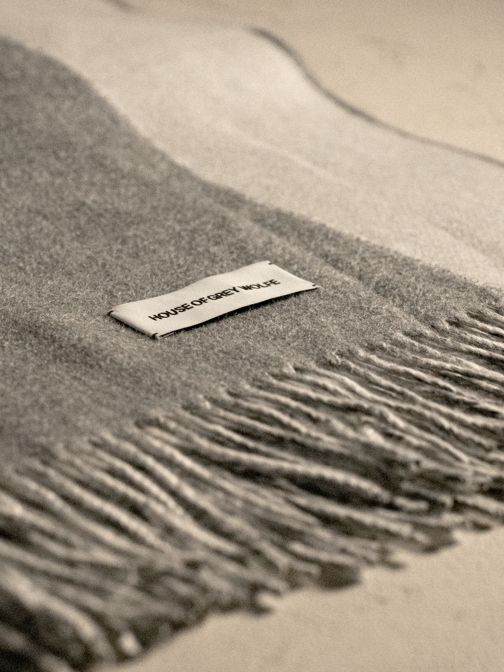 Grey and Cream Cashmere Stole