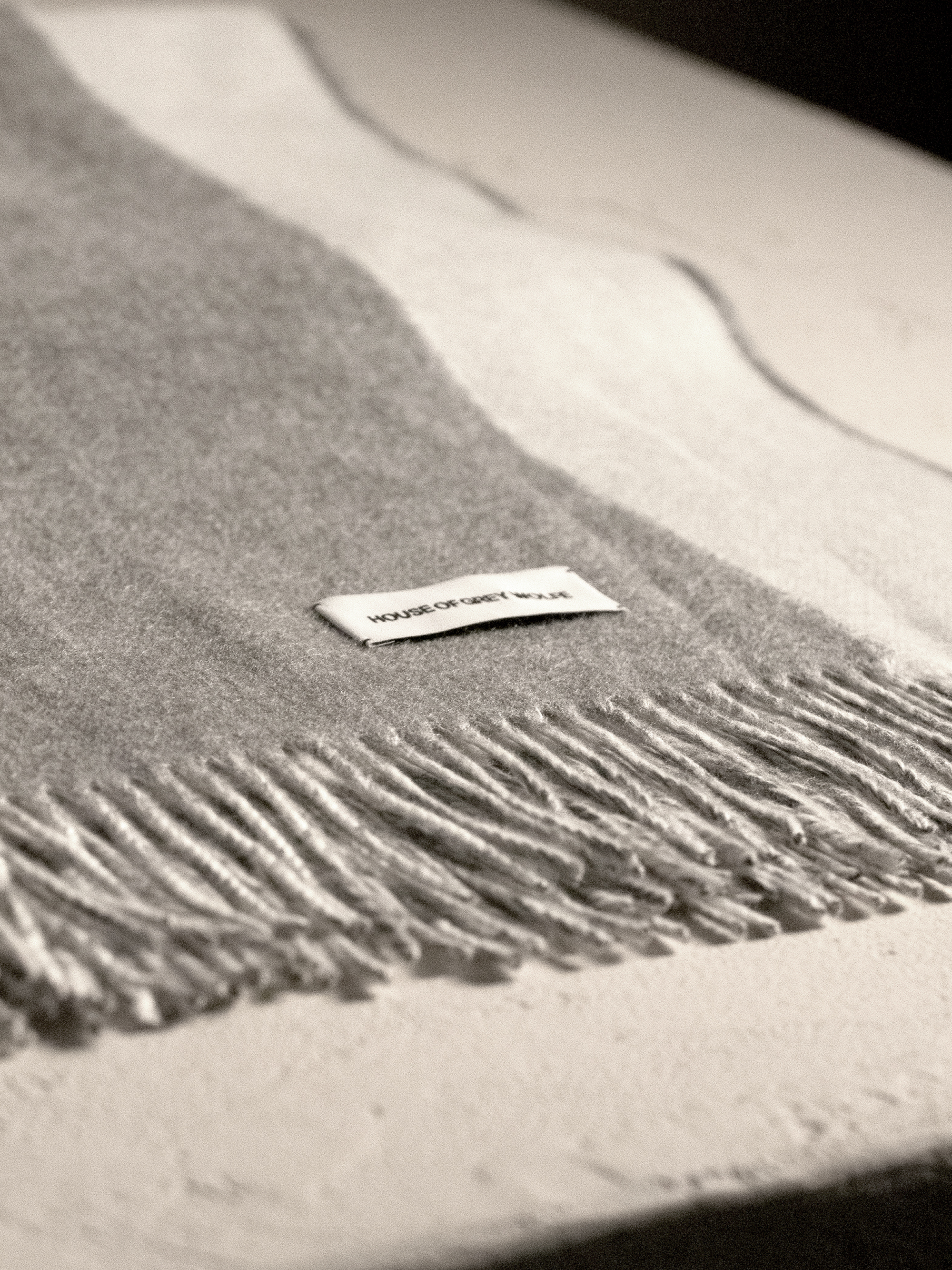 Grey and Cream Cashmere Stole